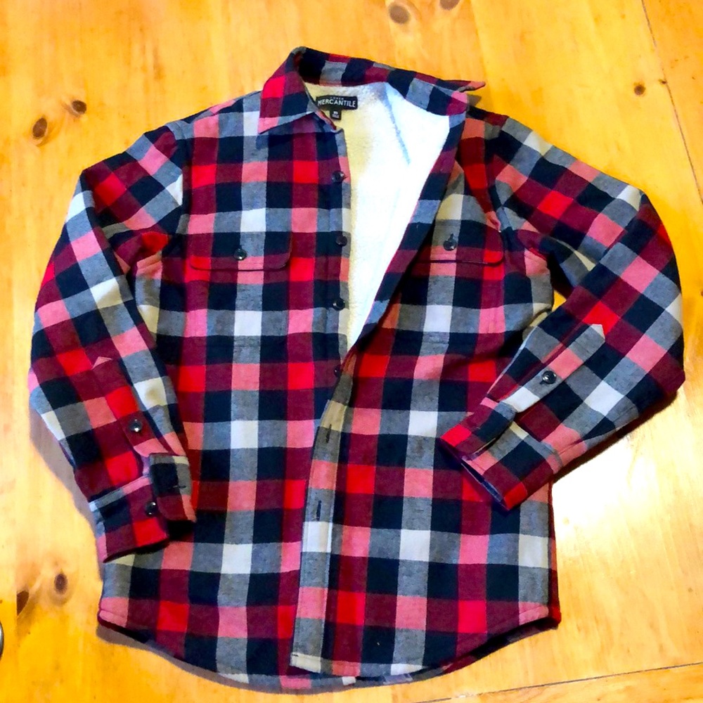 Like-new Sherpa -lined flannel shirt/jacket